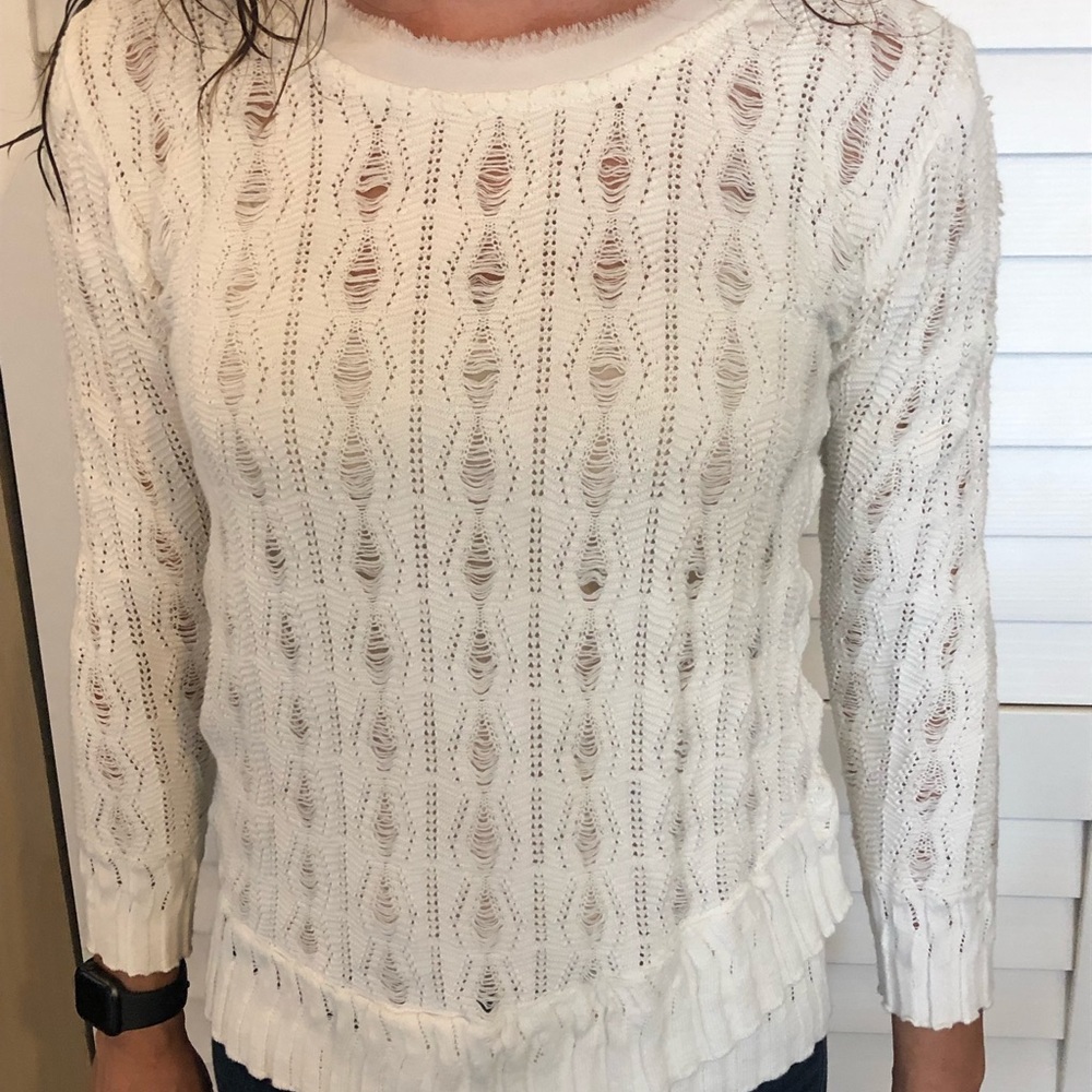 Knit Hit White Ivory Lightweight Sweater